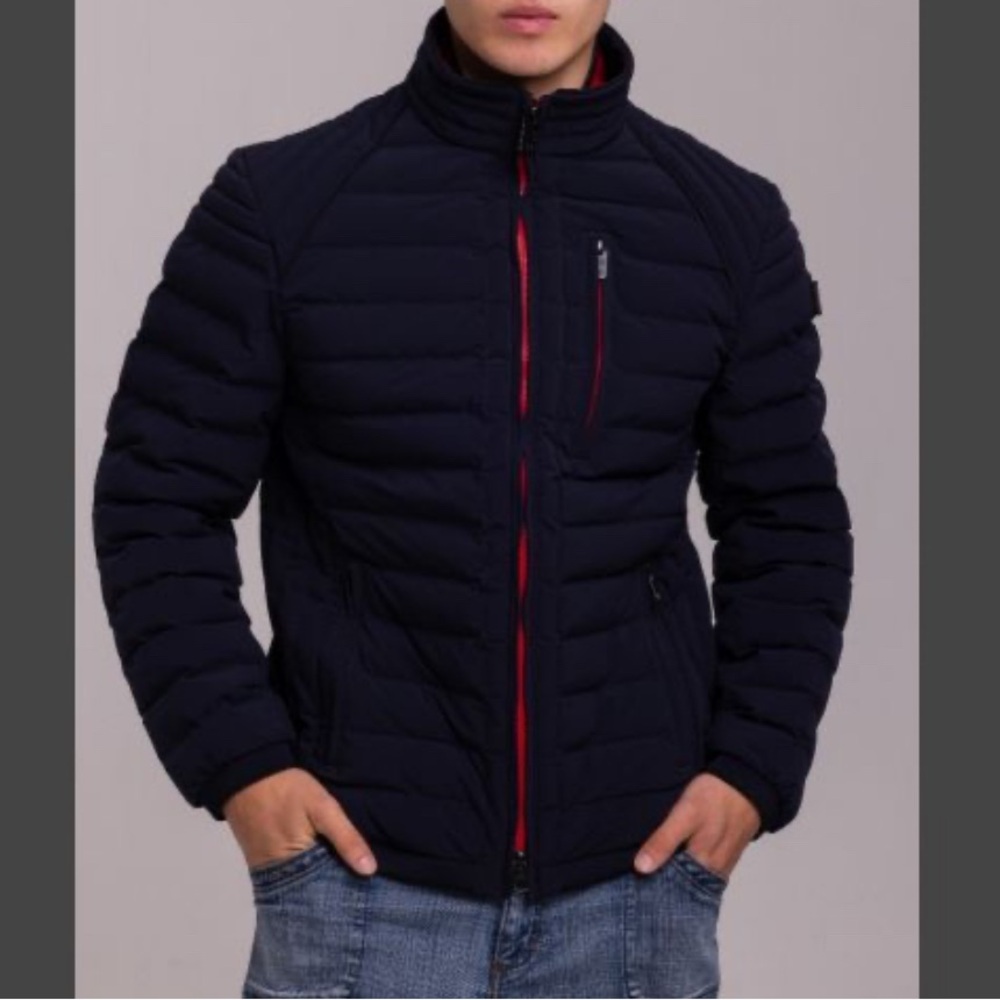 Wellensteyn - MOL MEN Quilted Jacket -Water Repellent Dark Navy & Red - SLIM FIT